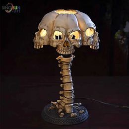 Night Lights Creative resin skull table lamp luminous skull night lamp home office desktop decoration S240513