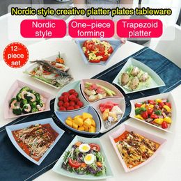 Plates Home Kitchenware Set Of 8piece Crescent Vegetable Plate Pot Ladder Octagonal