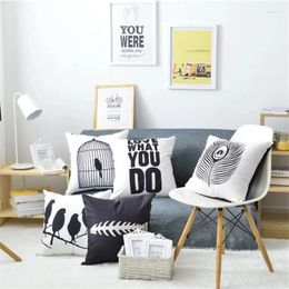 Pillow 2024 Thick Plush Super Soft Case 45 Home Decor Throw Decoration Cover White Simple Pillowcase And Black