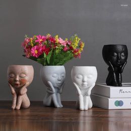 Vases Home Decor Abstract Girl Shaped Vase Modern Art Design Hydroponic Flowerpot For Dried Flower Living Room Decoration Accessories