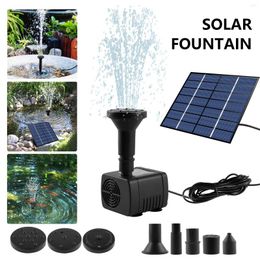 Garden Decorations Solar Fountain With 5 Nozzles Power Water Pump Panel Kit Multipurpose Pond Outdoor