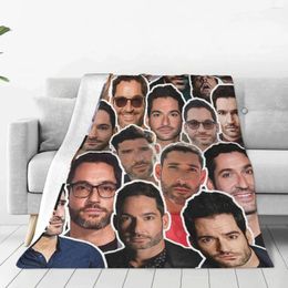 Blankets Tom Ellis Plaid Blanket Coral Fleece Plush Summer Actor Multi-function Lightweight Thin Throw For Bed Outdoor Quilt