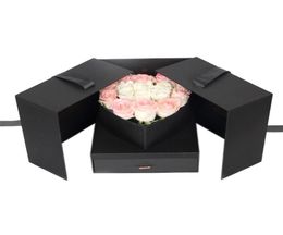 Flower Gift Box Cube Shape Gift Box Innovative Anniversary Birthday Wedding Valentines Day Surprise8058505