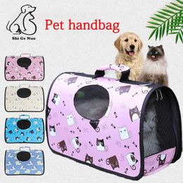 Cat Carriers Pet Carrier Dog Accessories Outdoor Puppy Transportation Backpack For Bag Mesh Breathable Sling Handbag Dogs