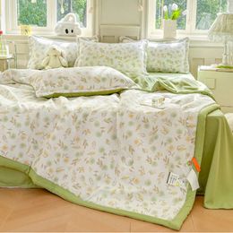 Thin Quilt Summer Cooling Blanket Soft Lightweight Comforter Queen Air Condition Bedspread Washable Double Bed Duvet 240514