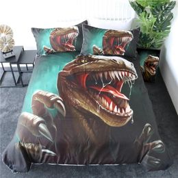 Bedding Sets 3d Wolftooth Dinsaur Set Bed Cover Cartoon Duvet And Pillowcases Adult Child Home Bedroom Decoration