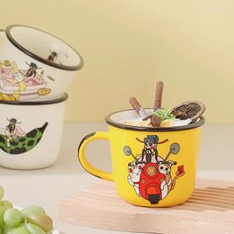 Mugs China-Chic Little God Of Wealth High Appearance Mug Girls Children Water Cup Household Couple Ceramic Breakfast Milk