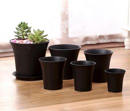 Plastic Round Succulents Pots Flowers Cultivate Bottom Breathable Flower Pot Flower Planter Home Breed Garden223U7124030