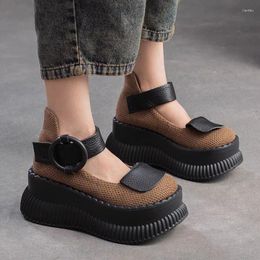 Casual Shoes Thick Bottom Muffin Increase Round Head Fashion All Comfortable Non-slip Breathable Sports Wear-resistant Women's Single