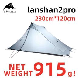 Tents and Shelters 3F UL Gear LanShan 2 Pro Tent 2-Person Outdoor Ultra Light Camping Season 3 Professional 20D Nylon Double sided Silicone TentQ240511