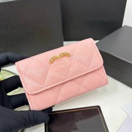 Designer women's purse Caviar Letter Diamond Cheque file bag Suit clip card clip double money Cheque card