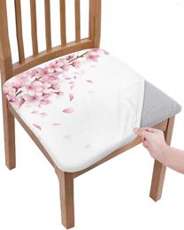 Chair Covers Pink Flower Cherry Blossoms White Seat Cushion Stretch Dining Cover Slipcovers For Home El Banquet Living Room