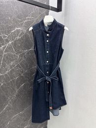 Spring/Summer New Salt Girl Retro Wash Water Denim Dress