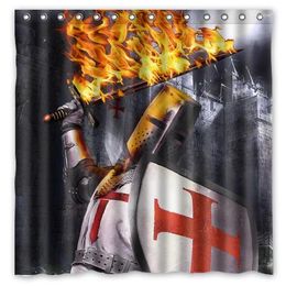 Shower Curtains The Knights Templar Customized Bath Curtain Waterproof Mildewproof Polyester Fabric Bathroom With 12 Hooks
