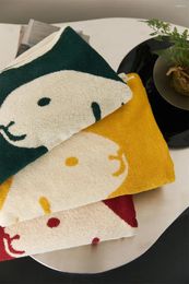 Towel Minimalist Colour Block Knitted Cotton With Ear Hood Soft Absorbent Bath Jacquard Pattern For Adults Kids