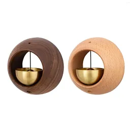 Decorative Figurines Shopkeepers Bell Welcome Wind Chime Round Small Wooden Door Doorbell Ornament For Backyard Office Fridge Barn