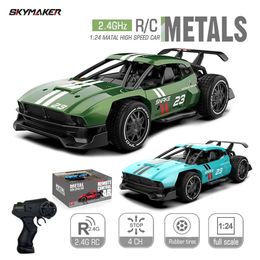 Sulong Metal RC Car Toys 1/24 2.4G High Speed Remote Control Mini Scale Model Vehicle Electric Metal RC Car Toys for Boys Gift 240508