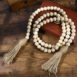 Decorative Figurines Nordic Style Wooden Beads Tassel Pendant Kids Room Decorations Nursery Tent Hanging Decor Pography Props Ornament
