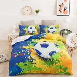 Bedding Sets Football Print Kids Set Double Size Blue Boy Duvet Cover With Pillowcase Comforter Twin Bed Bedclothes