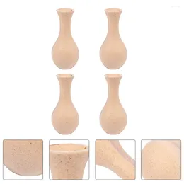 Vases 4pcs DIY White Embryo Vase Colored Drawing Flower Models