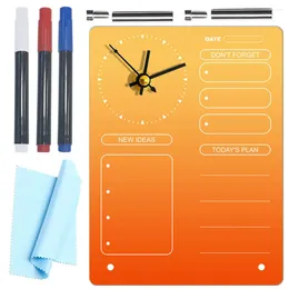 Wall Clocks Office Whiteboard Desktop Planner Acrylic Note Erasable Dry Erase Schedule Table Memo