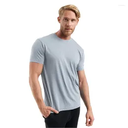 Men's Suits B2064 Superfine Merino Wool T Shirt Base Layer Wicking Breathable Quick Dry Anti-Odor No-itch USA Size