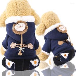 Dog Apparel Winter Warm Clothes Coat Cotton Hoodie Small And Medium Chihuahua Yorkshire Four Legs Jumpsuit Pet Clothing Supplies