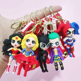 Cute Anime Keychain Charm Key Ring Fob Pendant Lovely American Girl Doll Couple Students Personalised Creative Valentine's Day Gift A8 UPS