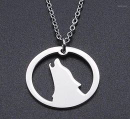 Pendant Necklaces Night Wolf Stainless Steel Charm Necklace For Women Accept OEM Order Dainty Fashion Jewellery Whole19852067