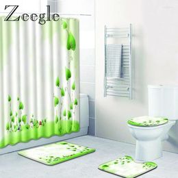 Bath Mats Zeegle Scenic Printed For Bathroom Toilet Washable Pedestal Rug Lid Cover Carpet Absorbent Set Mat