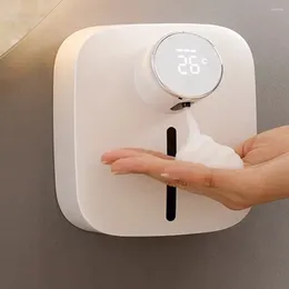 Liquid Soap Dispenser Touchless Automatic Foam Smart Induction Sensor Hand Washer Machine With Time Temperature Display
