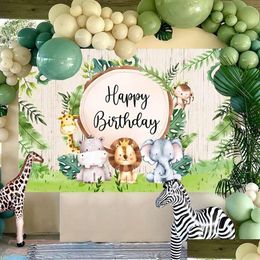 Garden Greenhouses Upgrade Jungle Animals Backdrop Wild One Safari Birthday Party Decorations Baby Shower Boy 1St Background P Ozone Dhpnb
