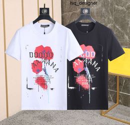 Mens Designer t Shirt Italian Milan Fashion Inkjet Print Tshirts Summer Black White Tshirt Male Hip Hop Streetwear 100 Cotton dsquares dsqureditys 2 dsquards 37KV