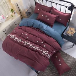 Bedding Sets Home Textile 4pcs Duvet Cover Bed Sheet Pillow Polyester Autumn Winter Warm Brand 2024 Be1019