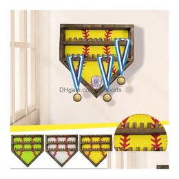 Titanium Sport Accessories Championship Ring Display Stand Decorated Baseball Medal Gift Box Wood Crafts And Wall Signs Drop Deliver Dhl5A