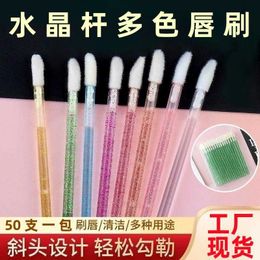 Crystal rod lip brush easy to carry lipstick pure Colour lip gloss brush beauty tool grafting eyelashes cleaning mousse brush