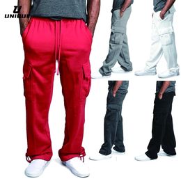 Mens Cargo Pants Track Pants Street Bottoms Winter Fitness Gym Workout Running Training Exercise Breathable Soft Male Sweatpant 240514