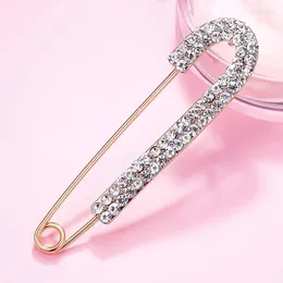 Brooches Luxurious Shiny Rhinestones Fashion Women Elegant Gold Silver Colour Safety Pins Cardigan Shawl Scarf Buckle