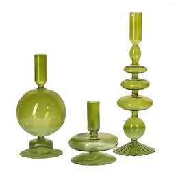 Candle Holders Creative European Style Simple Glass Stand Romantic Wedding Dining Table Home Decoration Candlestick Vase