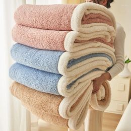 Blankets Warm Milk Fleece Blanket With Thickened Double Layer Coral For Autumn Winter Sheepskin Nap Air Conditioning Throw