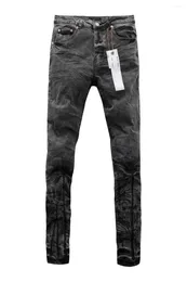 Women's Pants Top Quality Purple ROCA Brand Jeans Distressed Trousers Printed Pencil Label Tinted Black Repair Low Raise Skinny Denim
