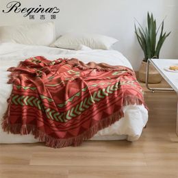 Blankets REGINA Tribal Geometric Pattern Throw Blanket Home Decorative Ethnic Sofa Bed Armchair Soft Fluffy Delicate Knit