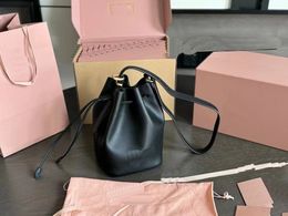 2024 New Classic Drawstring Cowhide Small Bucket Bag Designer Bag Womens Bag Upgraded Handbag Underarm Bag Shoulder Bag Halloween Travel Wallet Shopping Bag