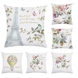 Pillow Cover Air Balloon Case Flower Butterfly Cotton Polyester Sky Home Decorative CR042