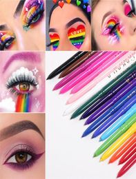 18 Color Raninbow Eyeliner Liquid Waterproof Colorful Matte Charming Eye Liner Blue Red Green White Gold Brown Eyliner Pen4924742