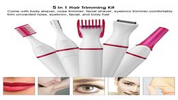 5 in 1 Women Hair Removal Shaver Trimmer Razor Epilator Electric Shaping Female Shaving Machine for Eyebrow Underarm Body8849584