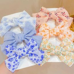 Hair Accessories 2/3Pcs Baby Girl Hair Clips Print Big Bows Children Barrettes Korean Flower Girls Hairpins Toddler Headwear Kids Hair Accessorie