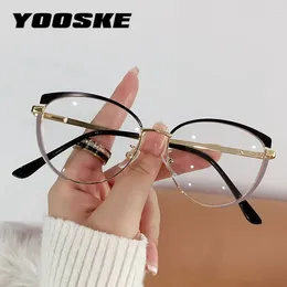 Sunglasses Frames YOOSKE Cat Eye Anti Blue Light Glasses For Women Men Optical Eyeglasses Frame Retro Fashion Computer Goggles Spectacles
