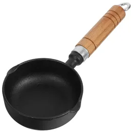 Pans Cast Iron Sauce Pan Mini Cooking Pot Lid Pour Oil Kitchen Small Metal Spout