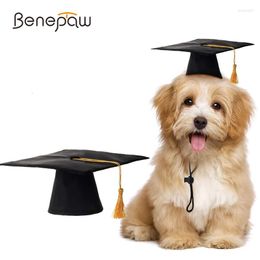 Dog Apparel Benepaw Black Hat Graduation Yellow Tassel Academic Caps For Dogs Small Medium Party Cosplay Pet Costume Accessories
